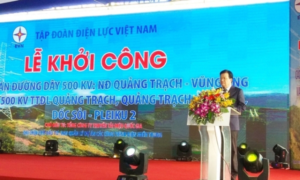 Phó Thủ tướng Trịnh Đình Dũng phát lệnh khởi công xây dựng đường dây 500 kV từ Vũng Áng đến Pleiku 